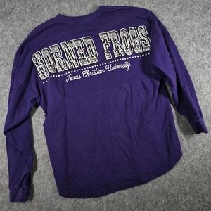 Pressbox TCU Horned Frogs Shirt Spirit Jersey Purple Long Sleeve Thumbhole Small
